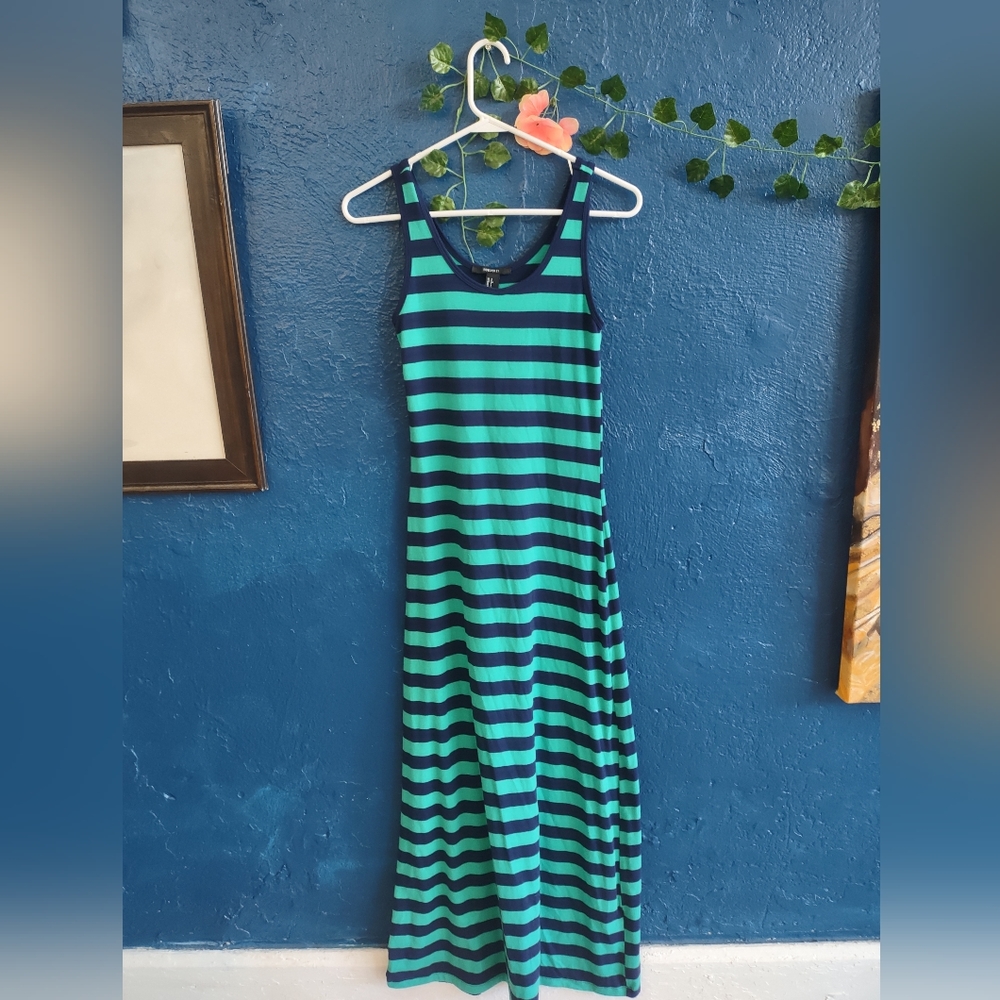 Forever 21 Maxi Dress Small Blue and Green